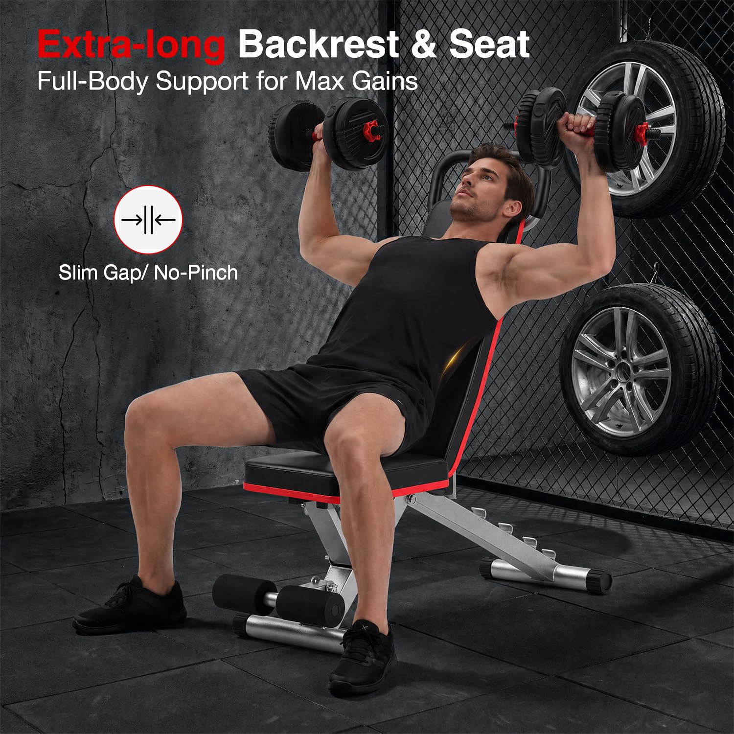Adjustable Exercise Chair for Home Gym – Foldable Back Extension Bench for Core, Hip & Lower Back Workout – Multi-Functional Hyperextension Bench for Full-Body Exercise（with Illustrated Training Action Guide）