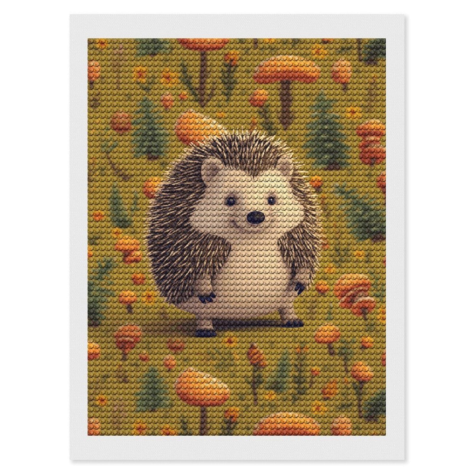 NONHAI Diamond Painting Kits for Adults - DIY Diamond Art Kits for Beginners - Full 5D Paint Drill Diamond Dots Paintings- Hedgehog Diamonds Pictures Gem Art and Craft Wall Decor 12"x16"