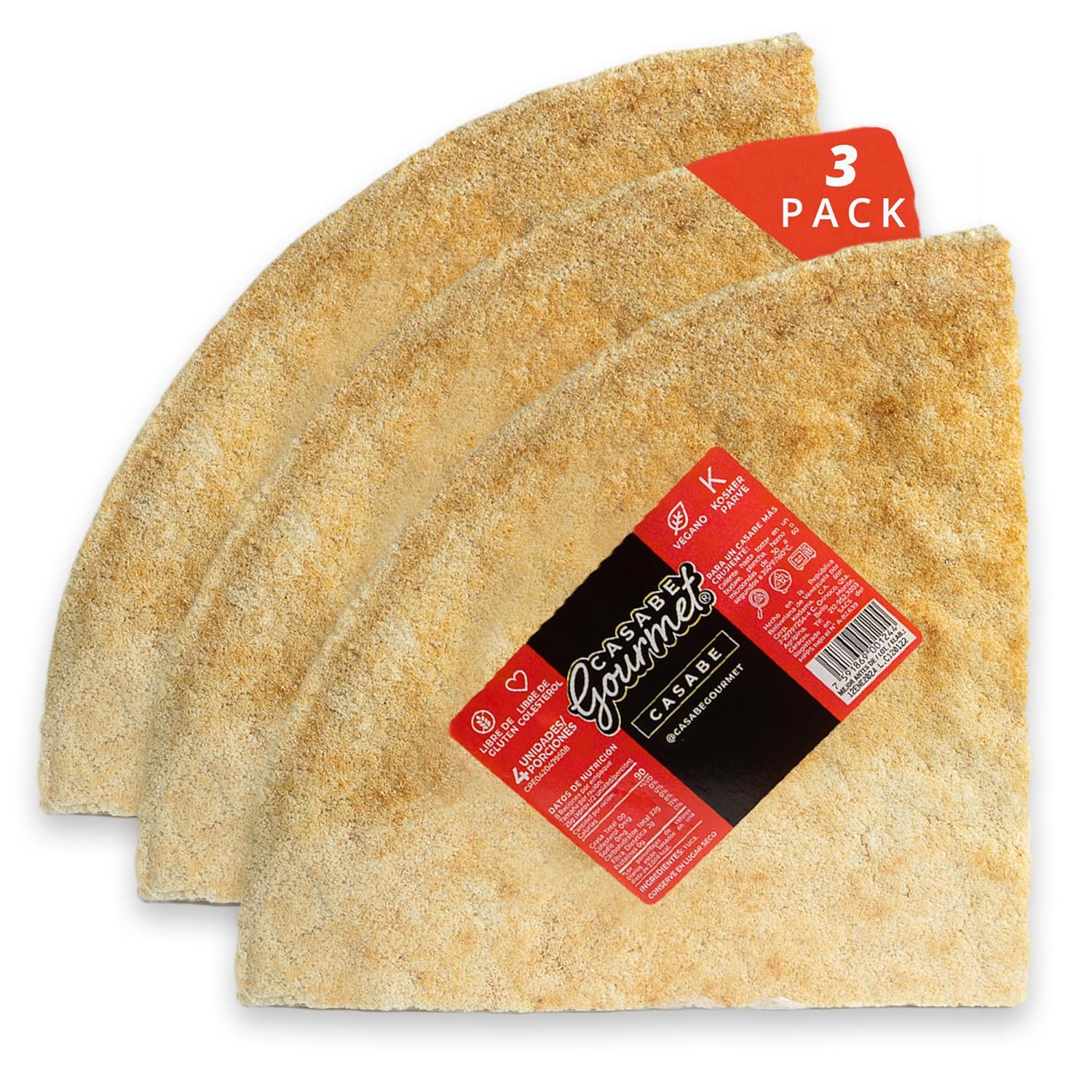 Casabe Gourmet Organic Cassava Crackers 3-Pack (23.68 oz) - Vegan Gluten-Free Low Carb Crispy Chips | Authentic Venezuelan Snack