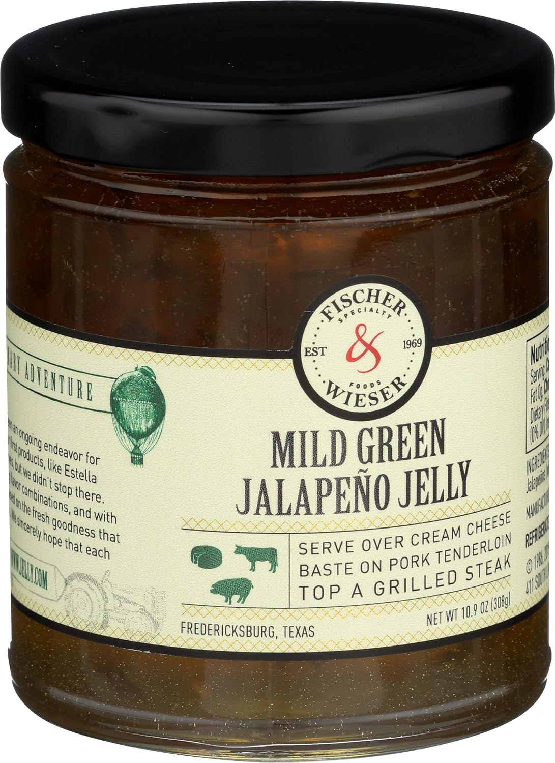 Fischer & Wieser Jelly, Mld Grn Jalap, 10.90-Ounce (Pack of 3)