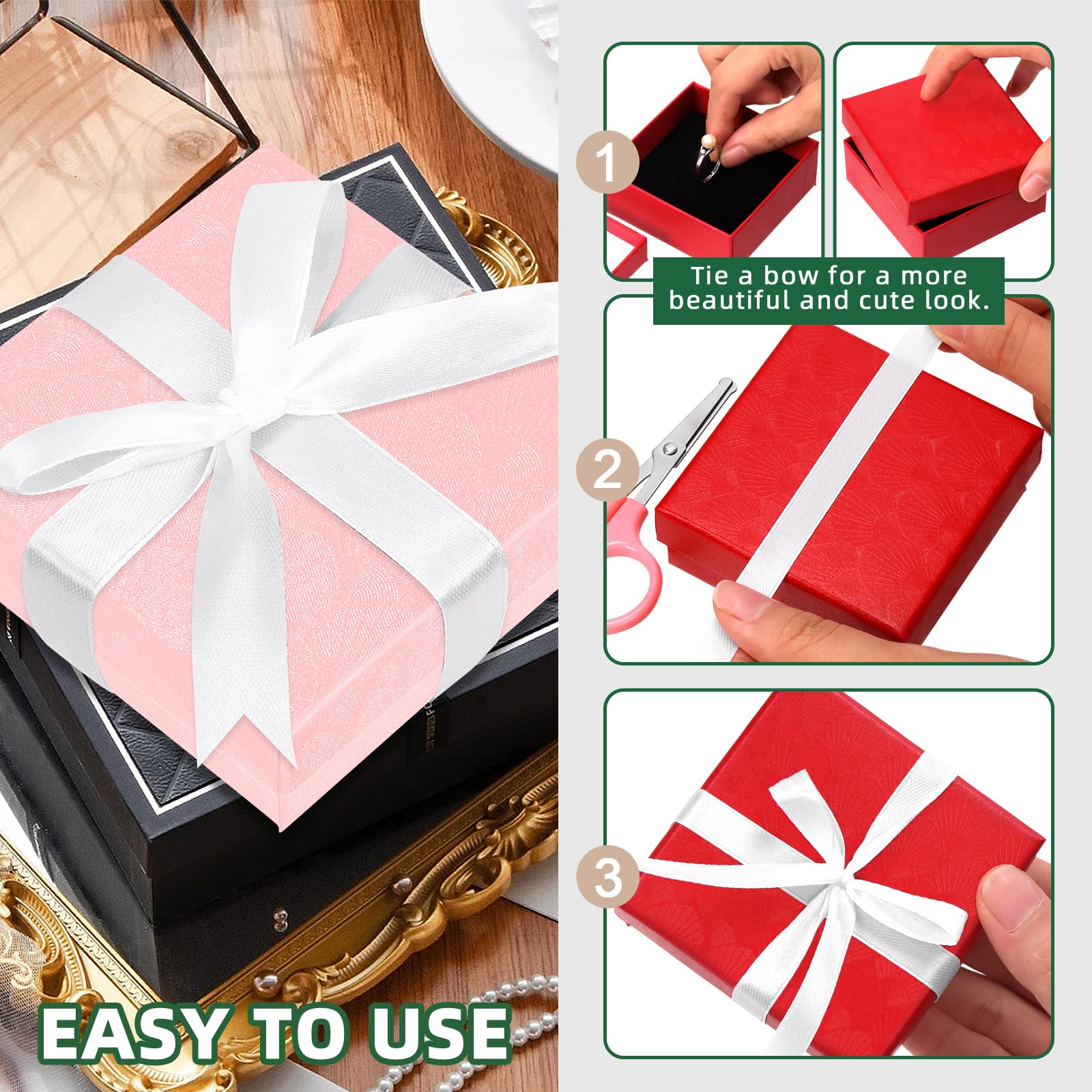 Scatole Portagioie 2 Pezzi Con Sacchetti Regalo – Mini Confezioni Regalo Per Anelli, Orecchini, Collane