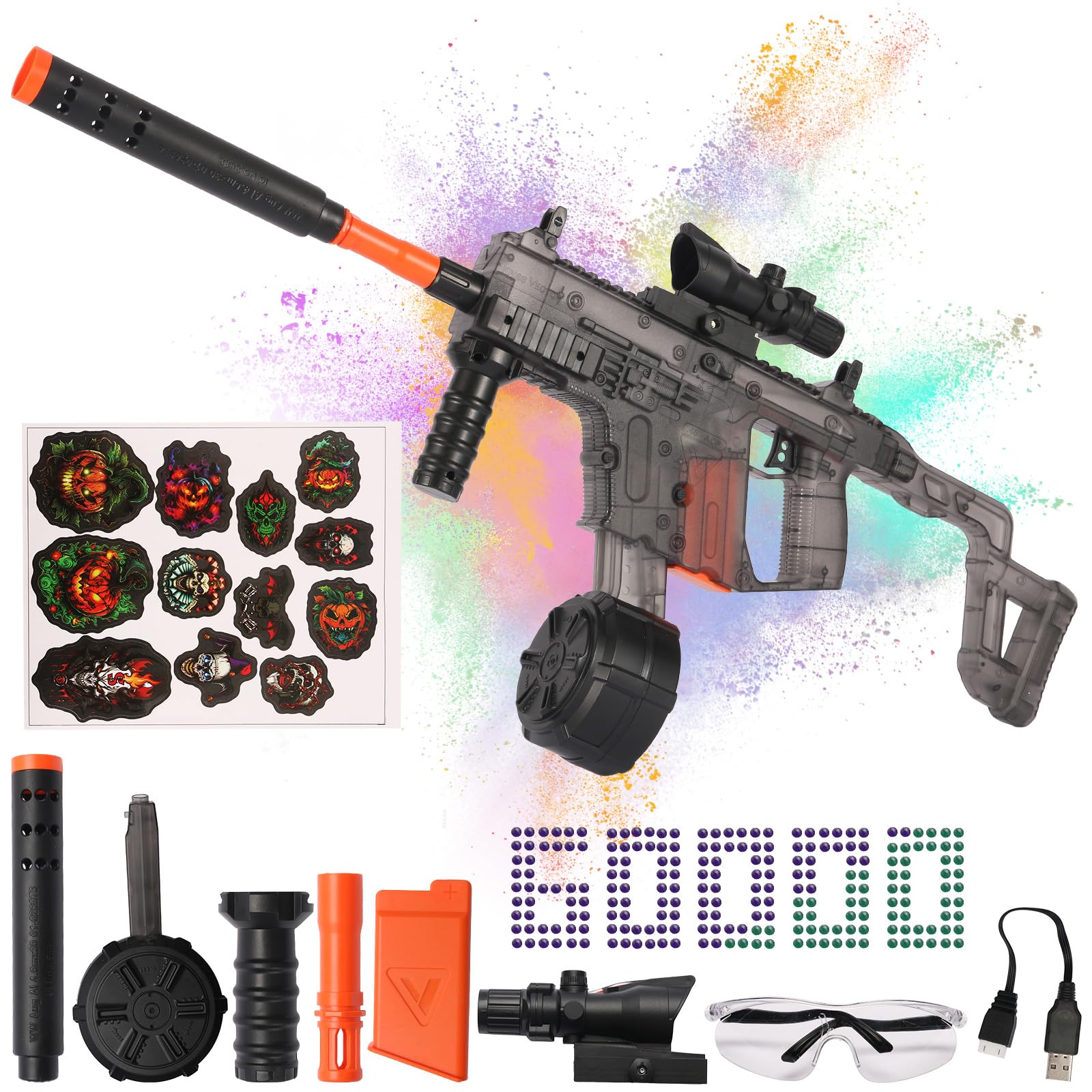 Botu M416 Gel Ball Blaster Electric Orby Guns Automatic With 40000 Water Beads Rechargeable