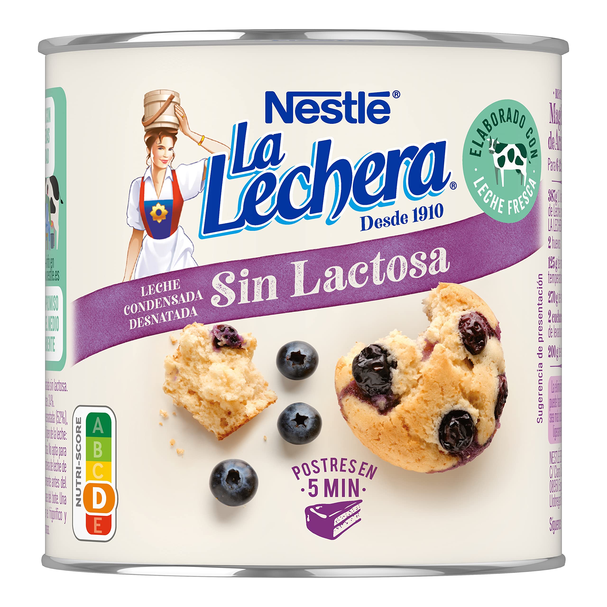 NESTLÉ LA LECHERA leche condensada desnatada Sin Lactosa Lata 6x387g