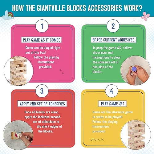 Vista 5 de Giantville Juguete gigante de madera de pino – Torre de bloques de madera de pino de tamaño real – Piso grande/tablero juego de patio para 54