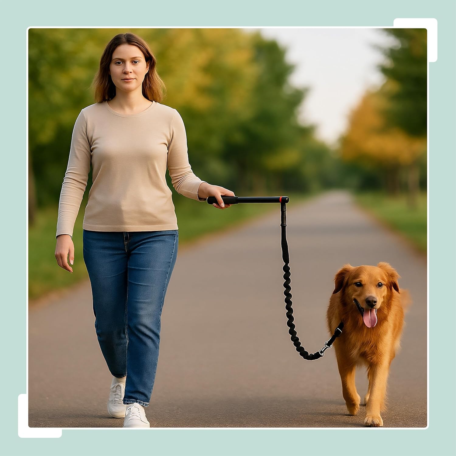 Relaxdays Bike Dog Lead, Bicycle Leash, Pole with...