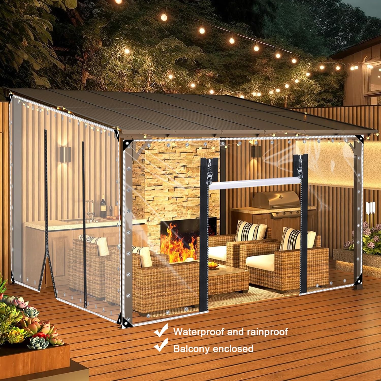 Amazon.com: QWEASDF Waterproof PVC Clear Plastic Tarp with Zipper