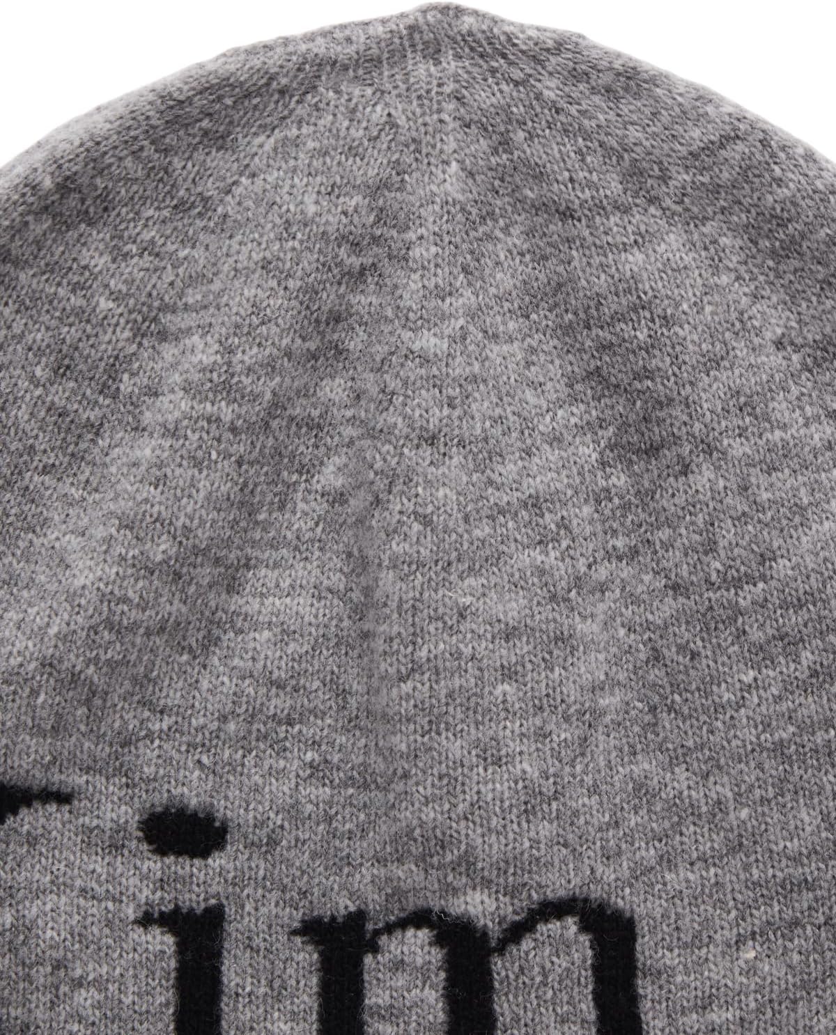 Matin Kim, Logo Jacquard Short Beanie, Unisex, Grey - Image 3