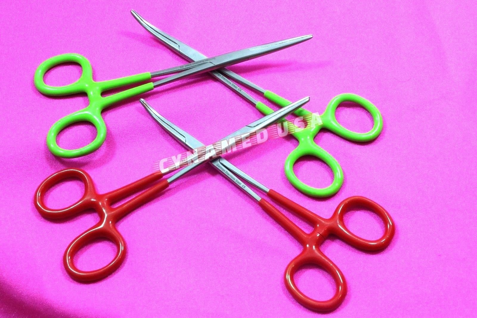 GERMAN STAINLESS STEEL ROCHESTER PEAN HEMOSTAT FORCEPS STRAIGHT + CURVED SERRATED TIP 10