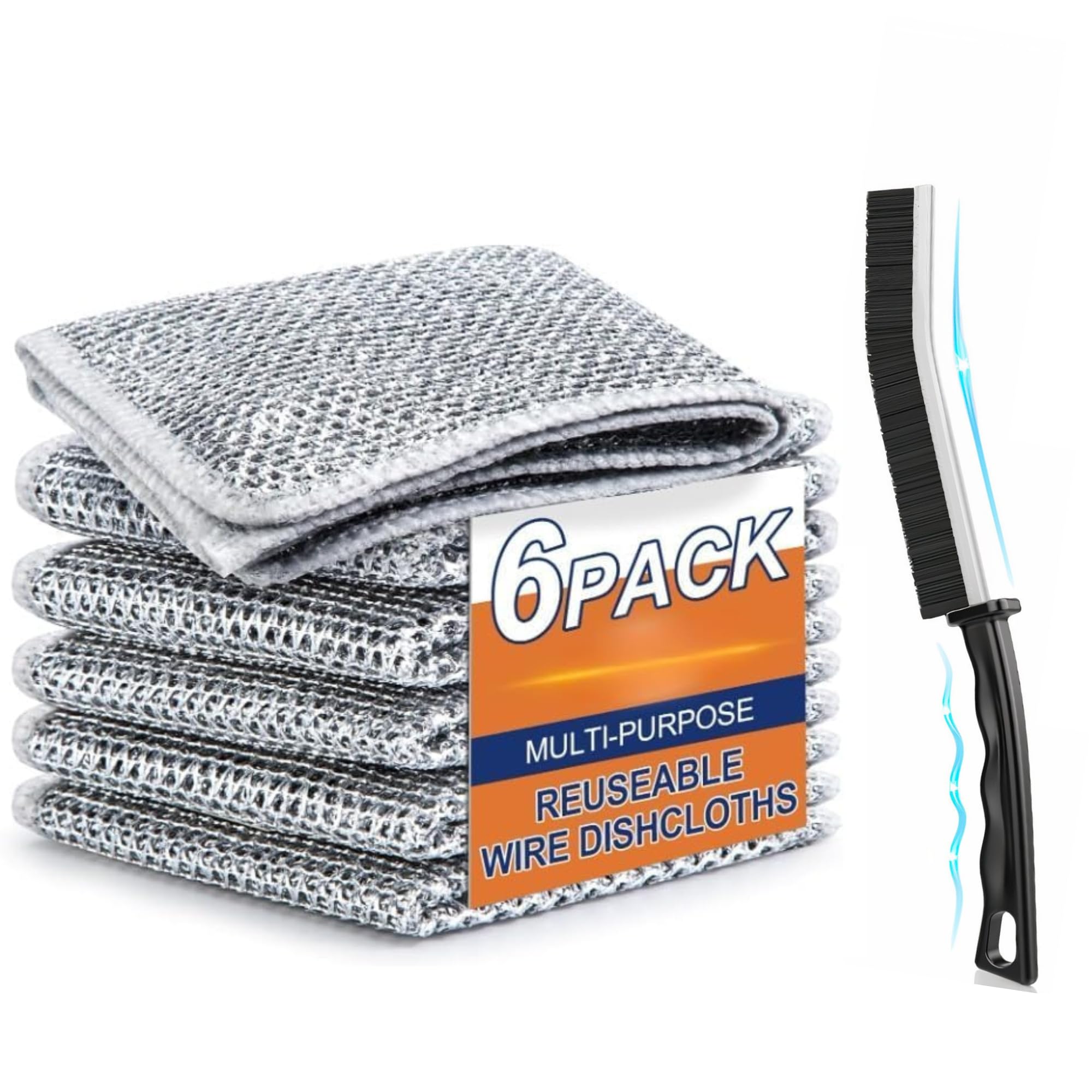 See full amazon price history chart for Multipurpose Wire Dishwashing Rags with Non-Scratch Wet and Dry Steel Dishcloth, Easy Rinsing, Reusable Kitchen Scratch-Free Microfiber Cleaning Cloth, Stainless Scrubber - (Pack of-6) (1-Brush) Multipurpose Wire Dishwashing Rags with Non-Scratch Wet and Dry Steel Dishcloth, Easy Rinsing, Reusable Kitchen Scratch-Free Microfiber Cleaning Cloth, Stainless Scrubber - (Pack of-6) (1-Brush) (B0D2XQWRMZ) Amazon Price History, Amazon Price Tracker