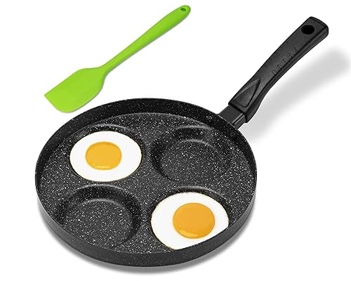 MyLifeUNIT Aluminum 4-Cup Egg Frying Pan, Non Stick Egg Cooker