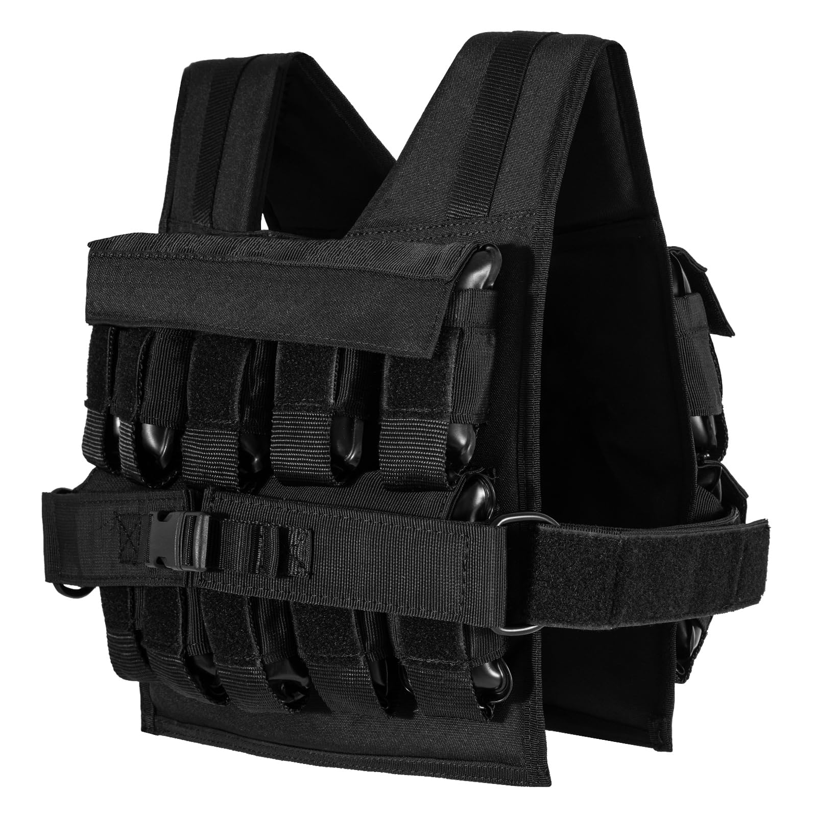 GYMAX 20 Kg Weight Vest, Adjustable Weighted Vest with 20 Removable Iron Weights and Adjustable shoulder and waist straps, Weighted Workout Vest for Strength Training, Running