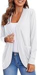 Urban CoCo manches longues pour femmes Pull Cardigans Courbés Hem Front ouvert avec poches