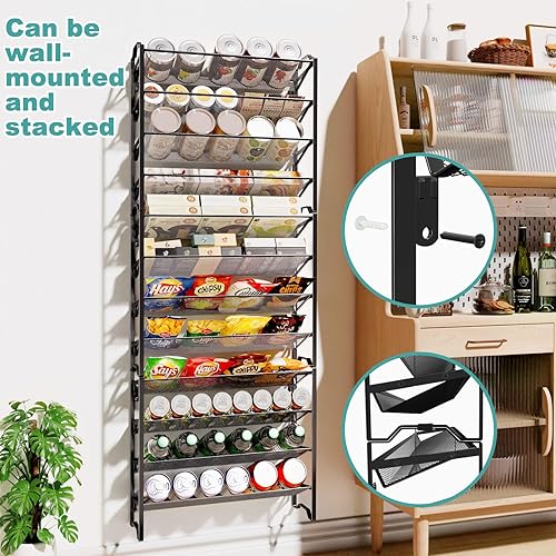 Miniatura 3 de Simple Trending Paquete de 2 organizadores de especias de 4 niveles, estantes apilables para encimera de cocina, para gabinete, encimera, despensa,