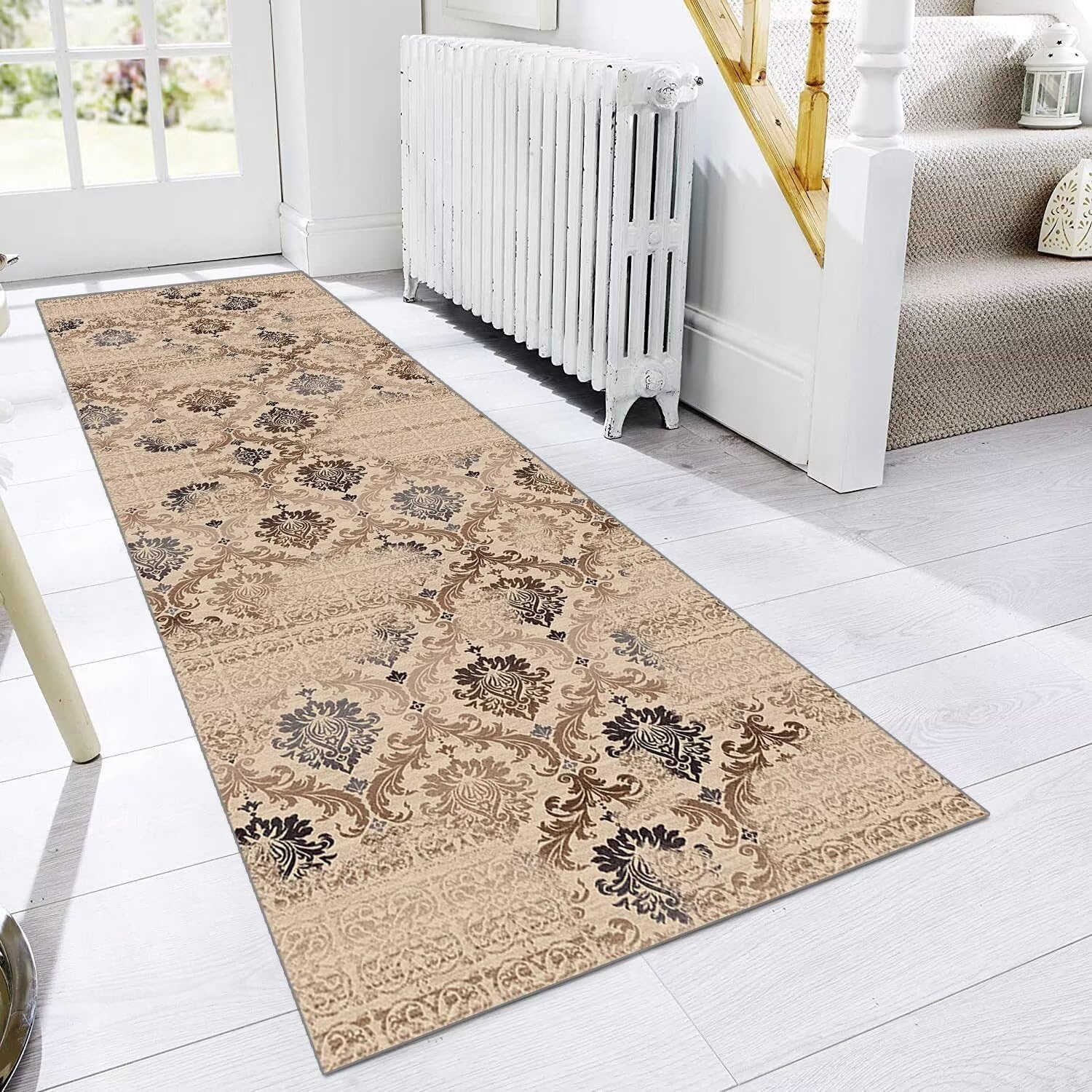 ZUZEKU Tapis Couloir Long Bohème 50x180 Cm Lavable Antidérapant – Style Vintage Cuisine Entrée Salon