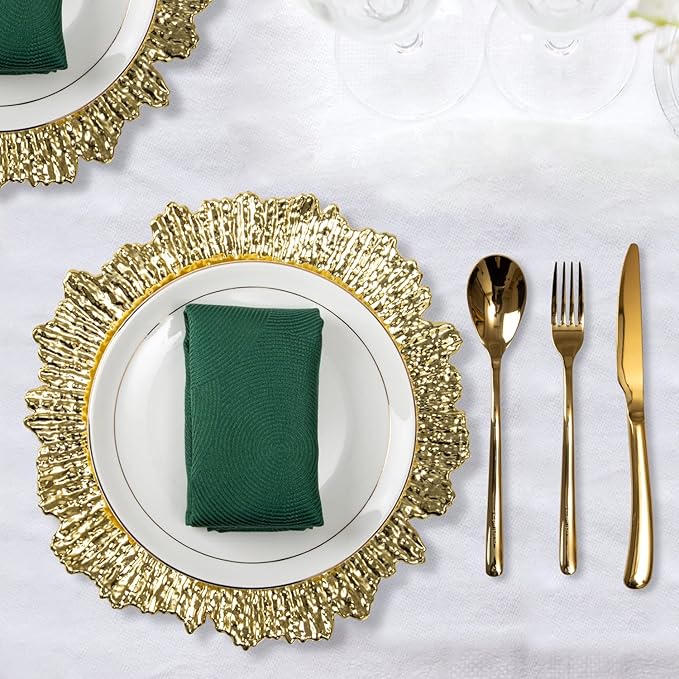 Platos Cargadores Dorados de 13 Pulgadas Set de 6 para Bodas y Fiestas miniatura 5