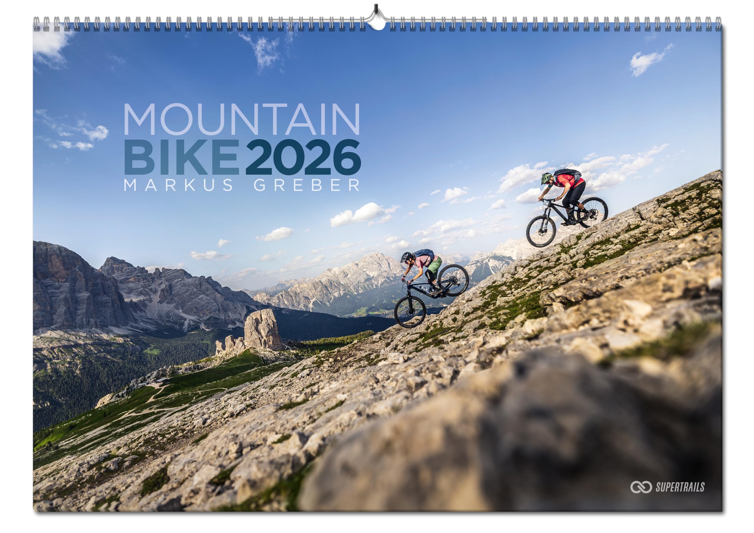 Supertrails Mountainbike Kalender 2026 by Markus Greber im großen DIN A2 Panorama-Format (59.4x42.0 cm). Bike Kalender 2025 Bürobedarf & Schreibwaren
