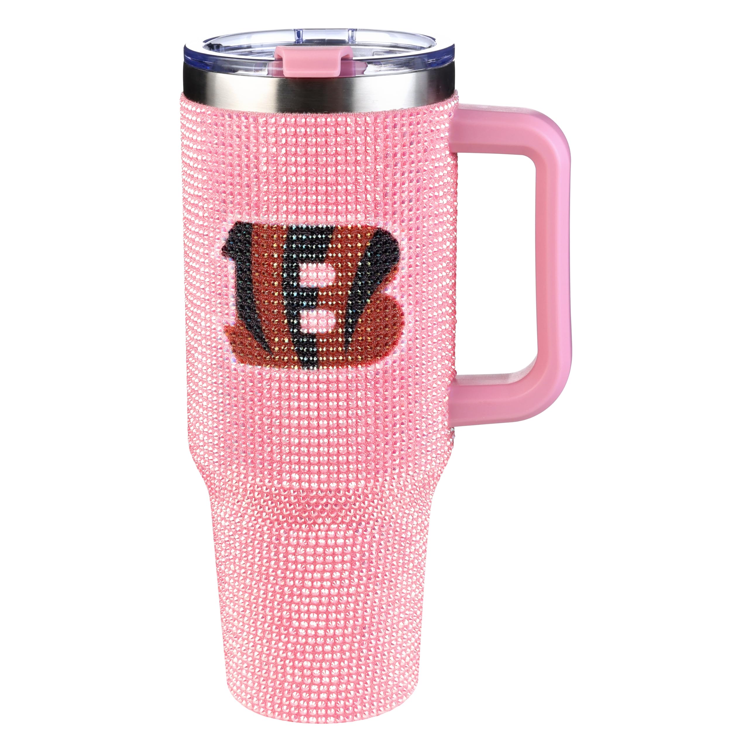 The Memory Company Officially Licensed 40oz Pink Bling Game Day Tumbler, Cincinnati Bengals