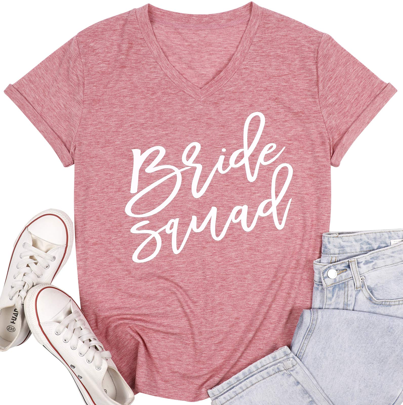 VILOVE Bachelorette Party Shirts Bridal T-Shirt Wedding Team Party Tshirt Bridesmaid Proposal Gift