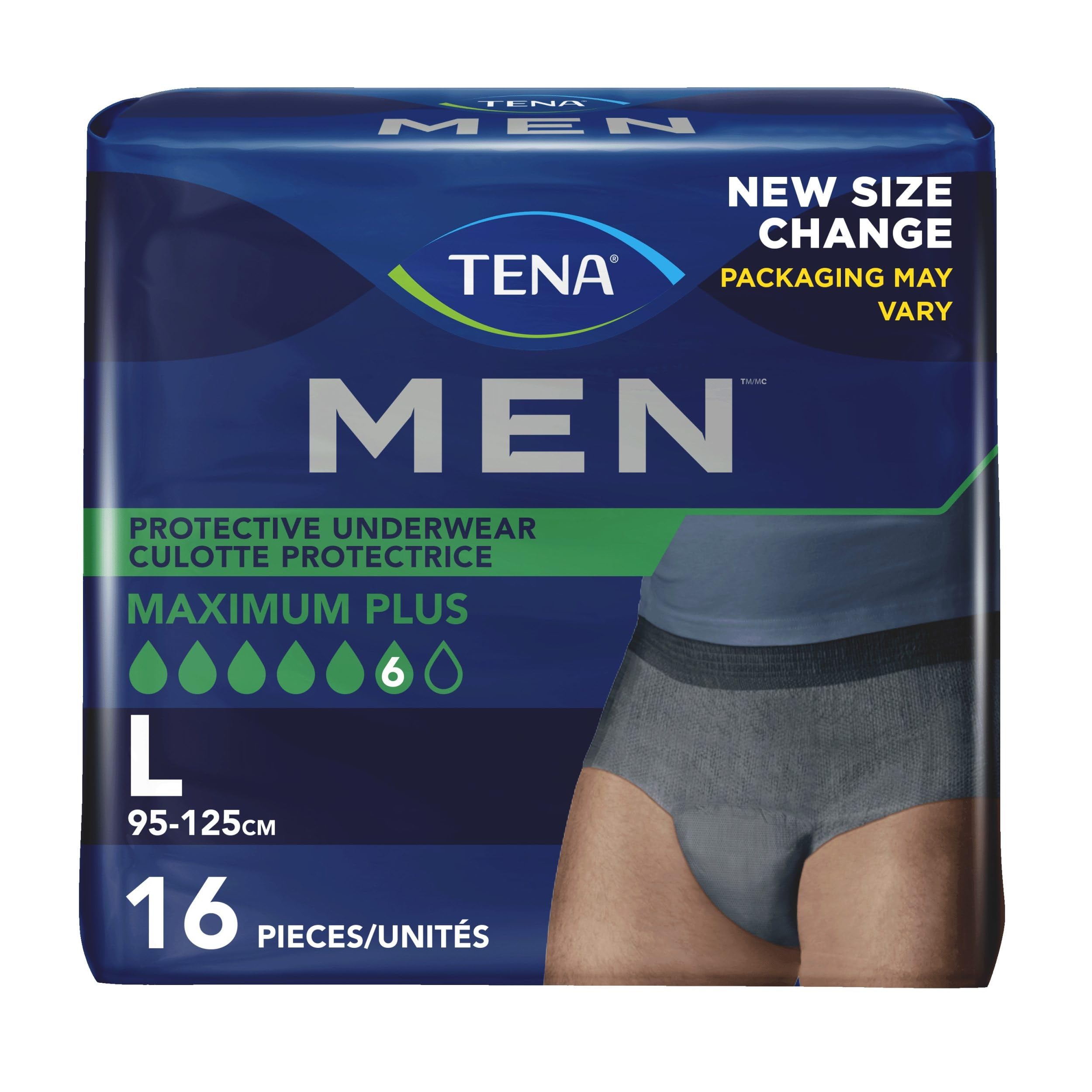 Incontinence/Bladder Control Underwear for Men, Protective, Medium/Large, 16 ct