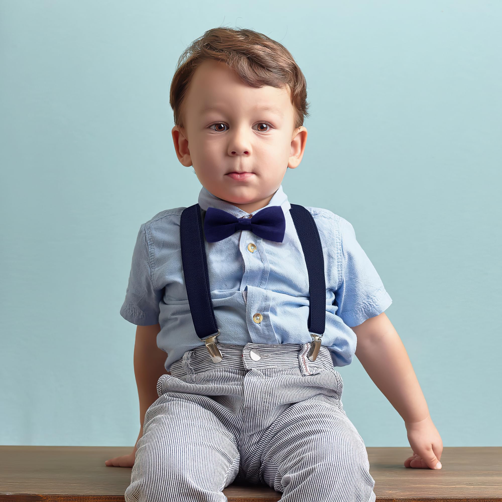 Jungen Hosenträger mit Fliege Set, einstellbar Y-Form für Kinder im Alter von 1-7 Jahren mit einer Körpergröße von 85-135 cm, perfekt für Einschulungsfeiern