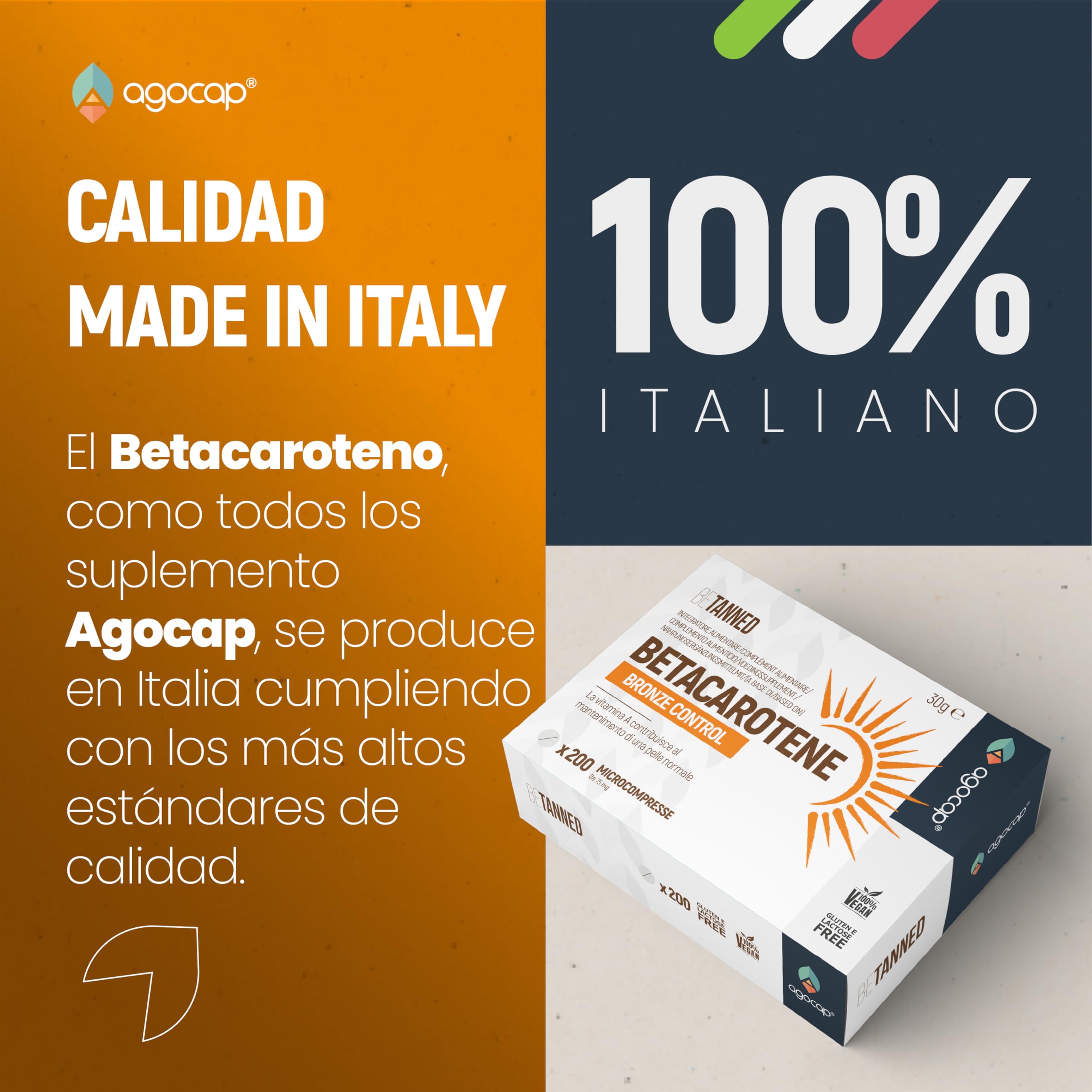 Acelerador Bronceado - BETACAROTENO. Suplemento de bronceador, 200 Comprimidos, Betacaroteno para bronceado fuerte, Estimula la producción de melanina, Bronceador.