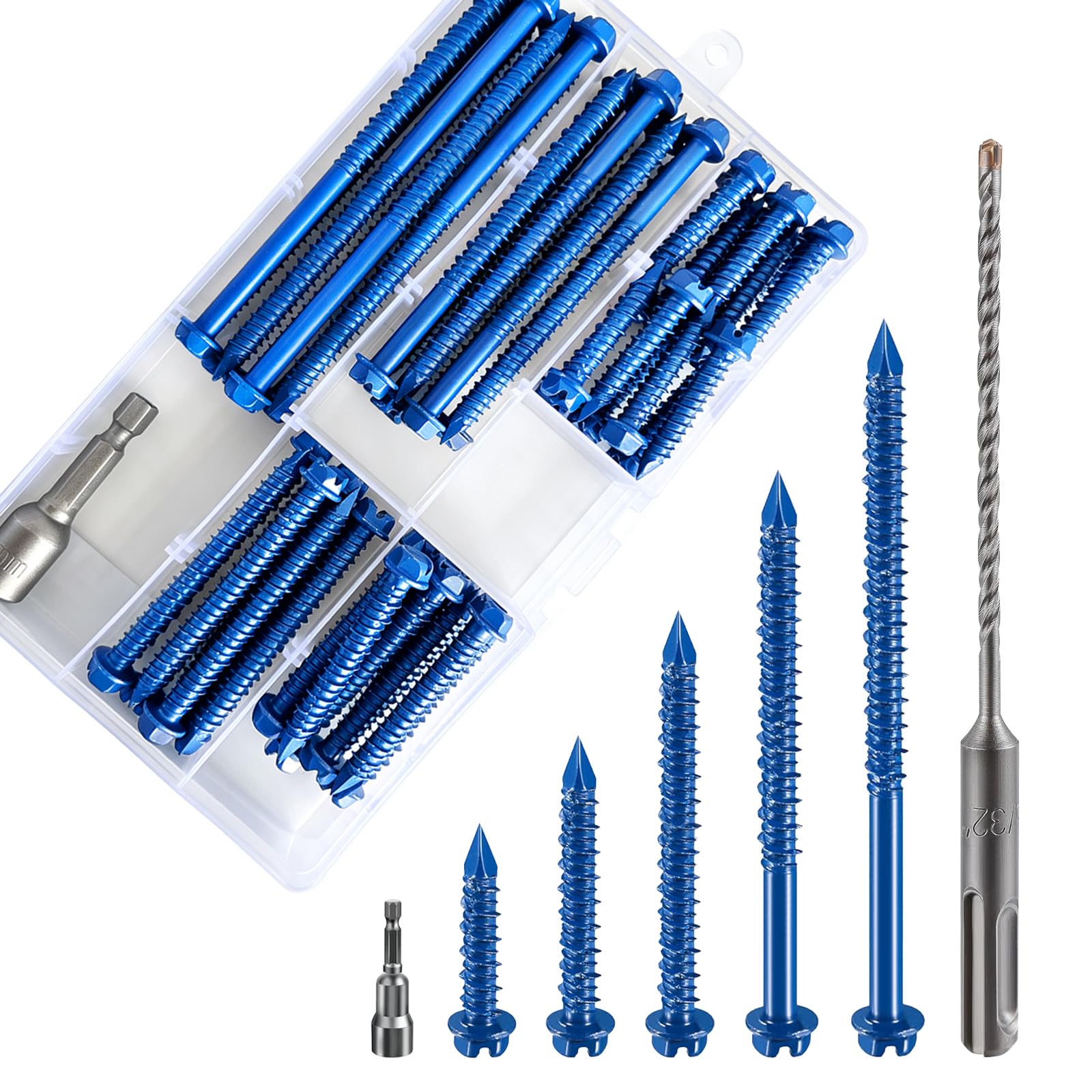 Wensilon Concrete Screw Assortment Kit - 100 Screws -1