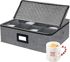 12 Cup Coffee Cup Holder with Dividers in Dunkelgrau Tc, Polyester and Cardboard, 44 x 18 x 5.4 cm, Perfect for Coffee, Kitchen and Bathroom, Countertop Use