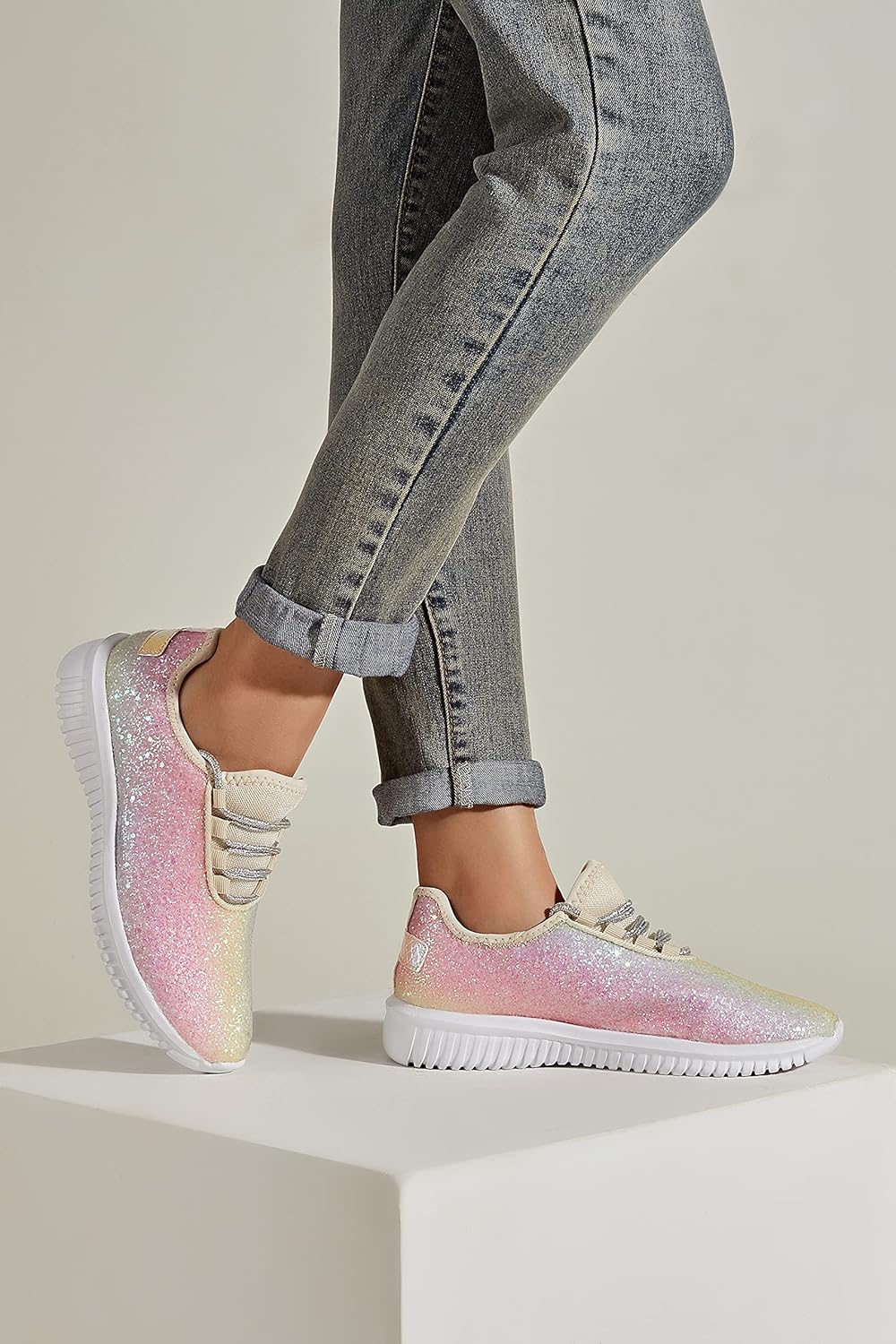 K KIP WOK Fashion Glitter Sneakers for Womens Silp On Running Shoes Lightweigt Tennis Walking Sneakers - Image 6