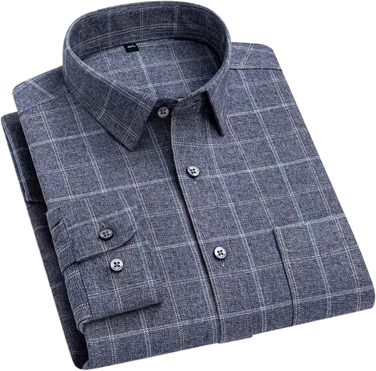 Shirts for Men Slim Fit Casual Shirt Long-Sleeve Plaid Tops