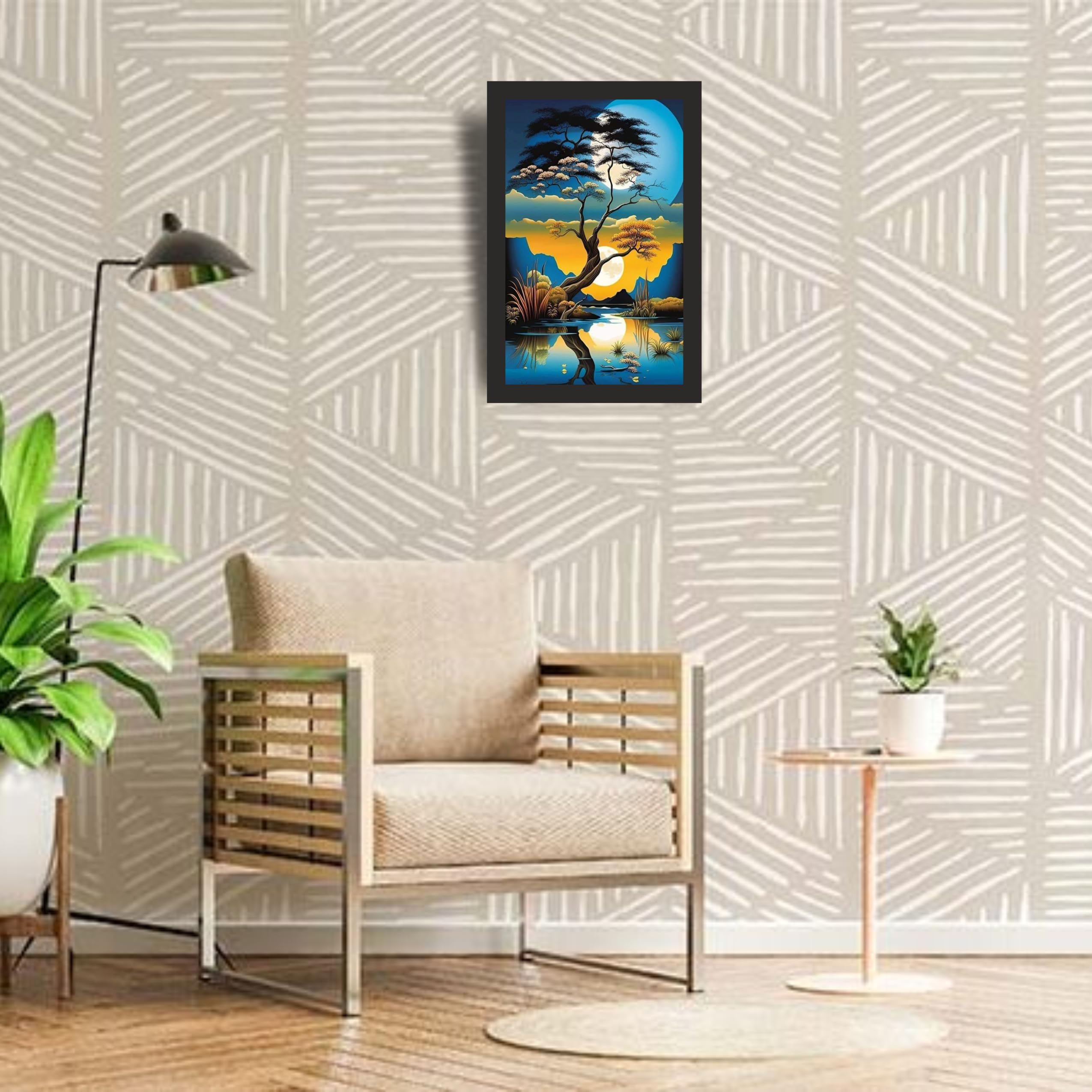 Moonlit Tree Reflection Wall Art