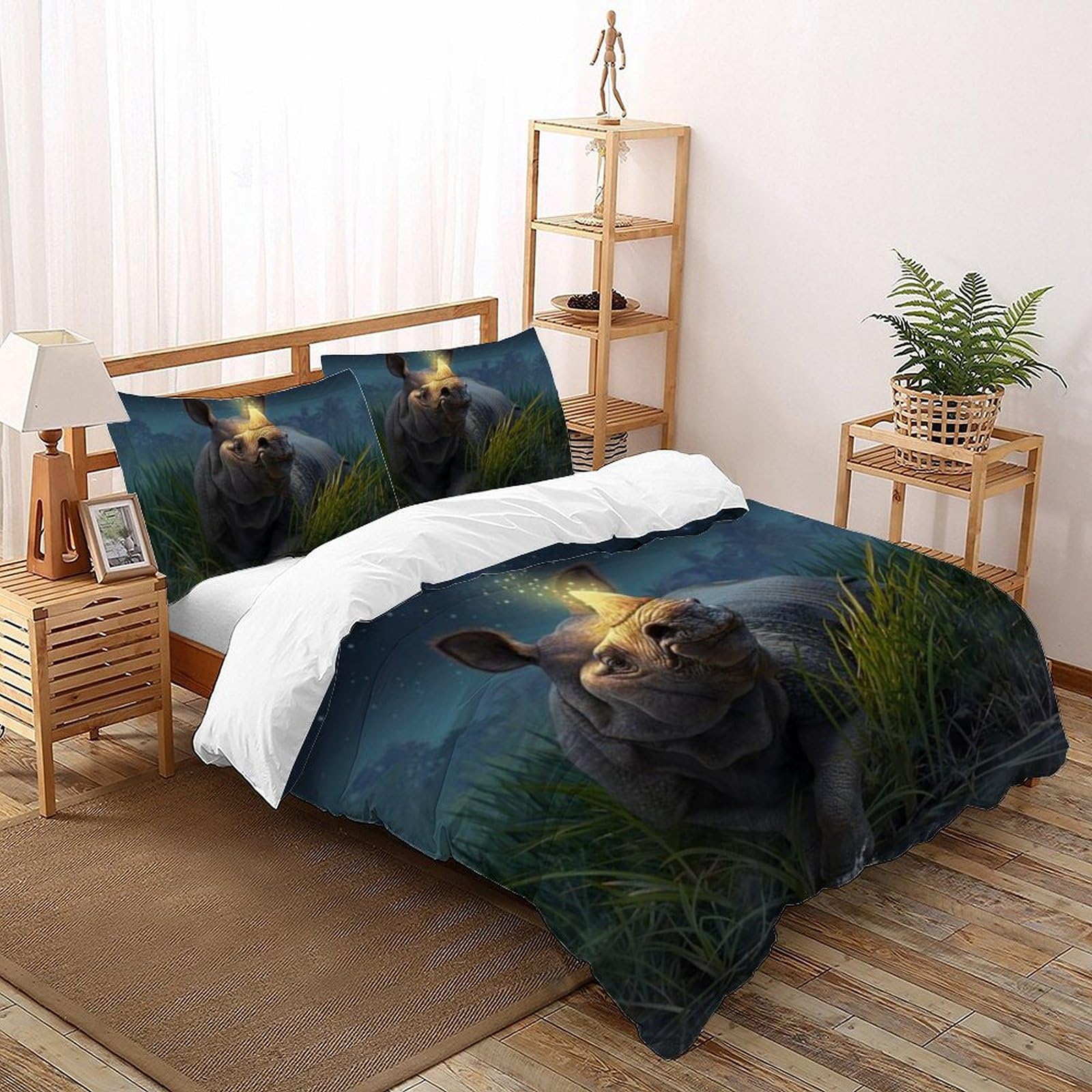 Housse de couette rhinocéros 200x200cm pour créer une chambre safari enfant