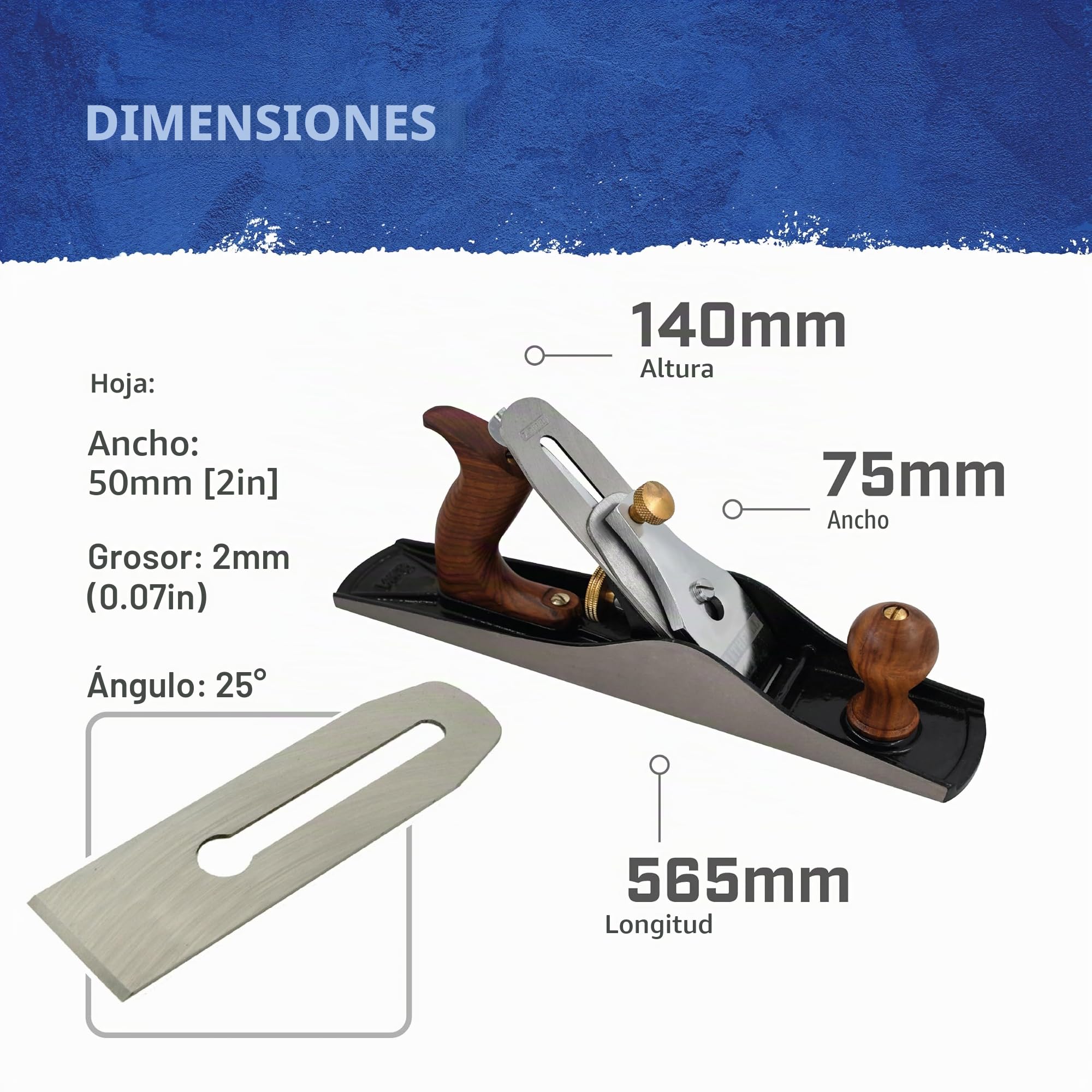 Rabot à main Faithfull n° 5 dans un coffret en bois – Rabot d'établi en fonte usiné avec précision pour bois durs et tendres, préparation, ébénisterie et menuiserie générale