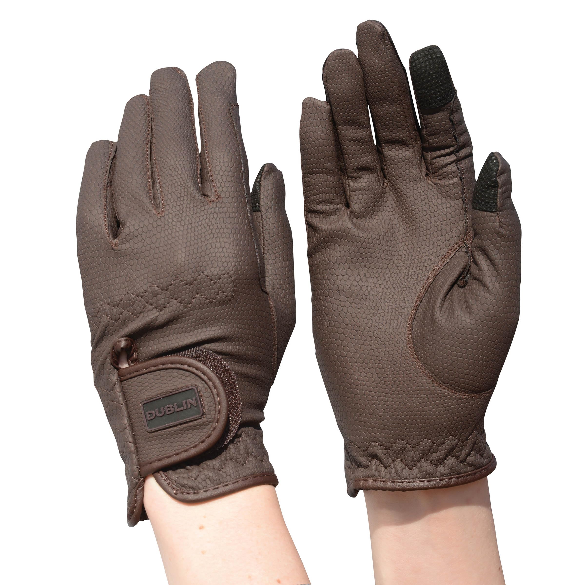 DUBLIN Touch Screen Everyday Riding Gloves (XS) (Brown)