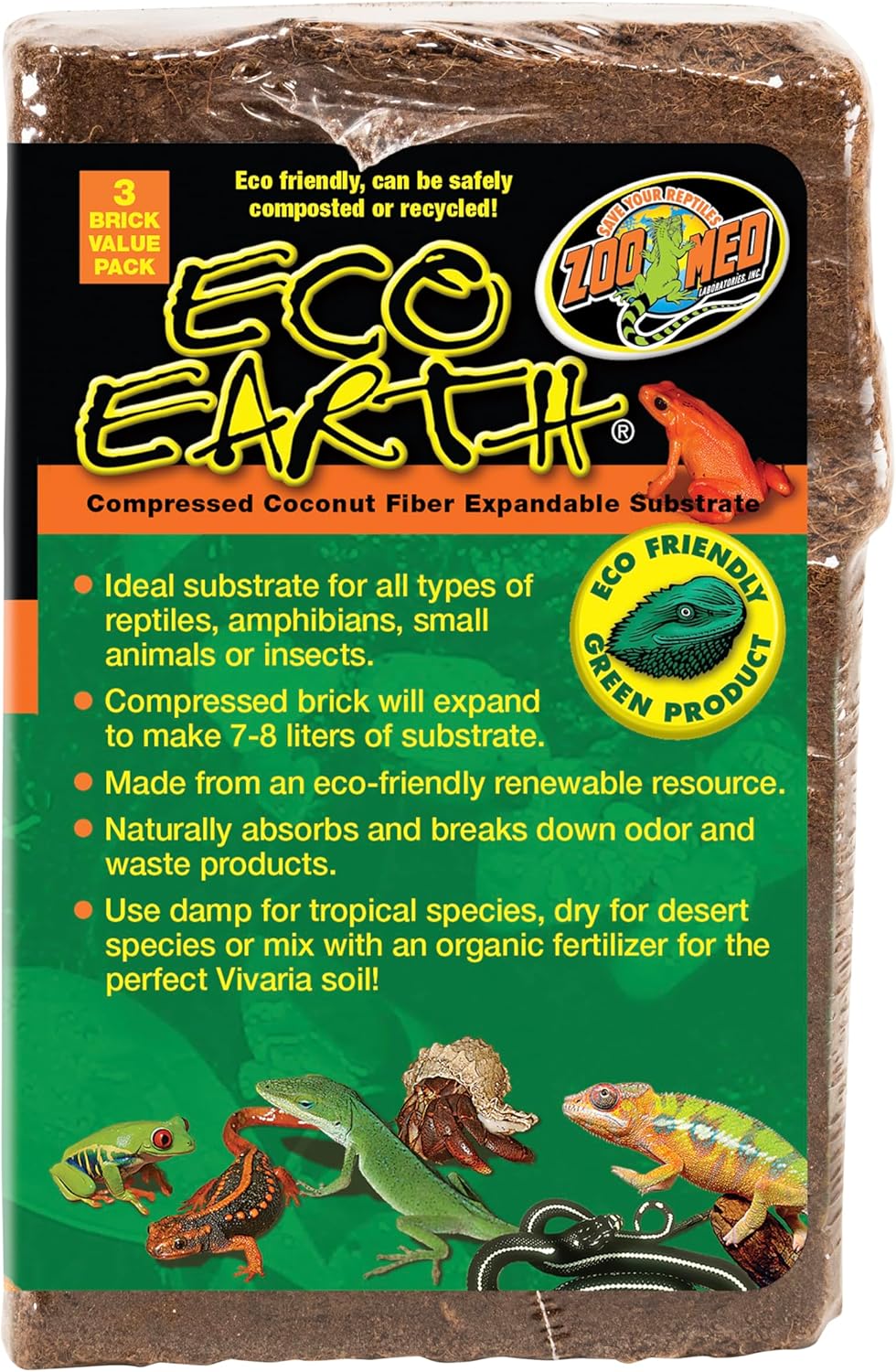 Zoo Med Eco Earth, Three Count. (Pack of Two)