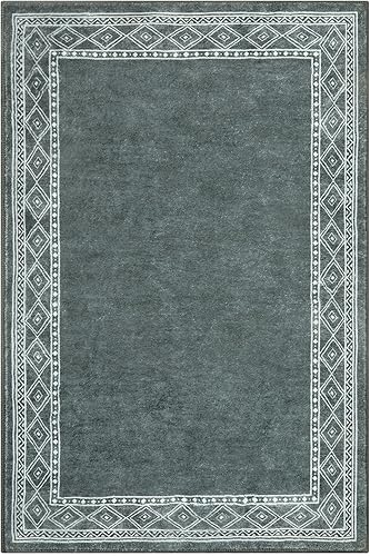 Miniatura 7 de Lahome Alfombras modernas con bordes lavables de 6 x 9 pies para sala de estar, ultra finas y suaves, alfombras grises para dormitorio,