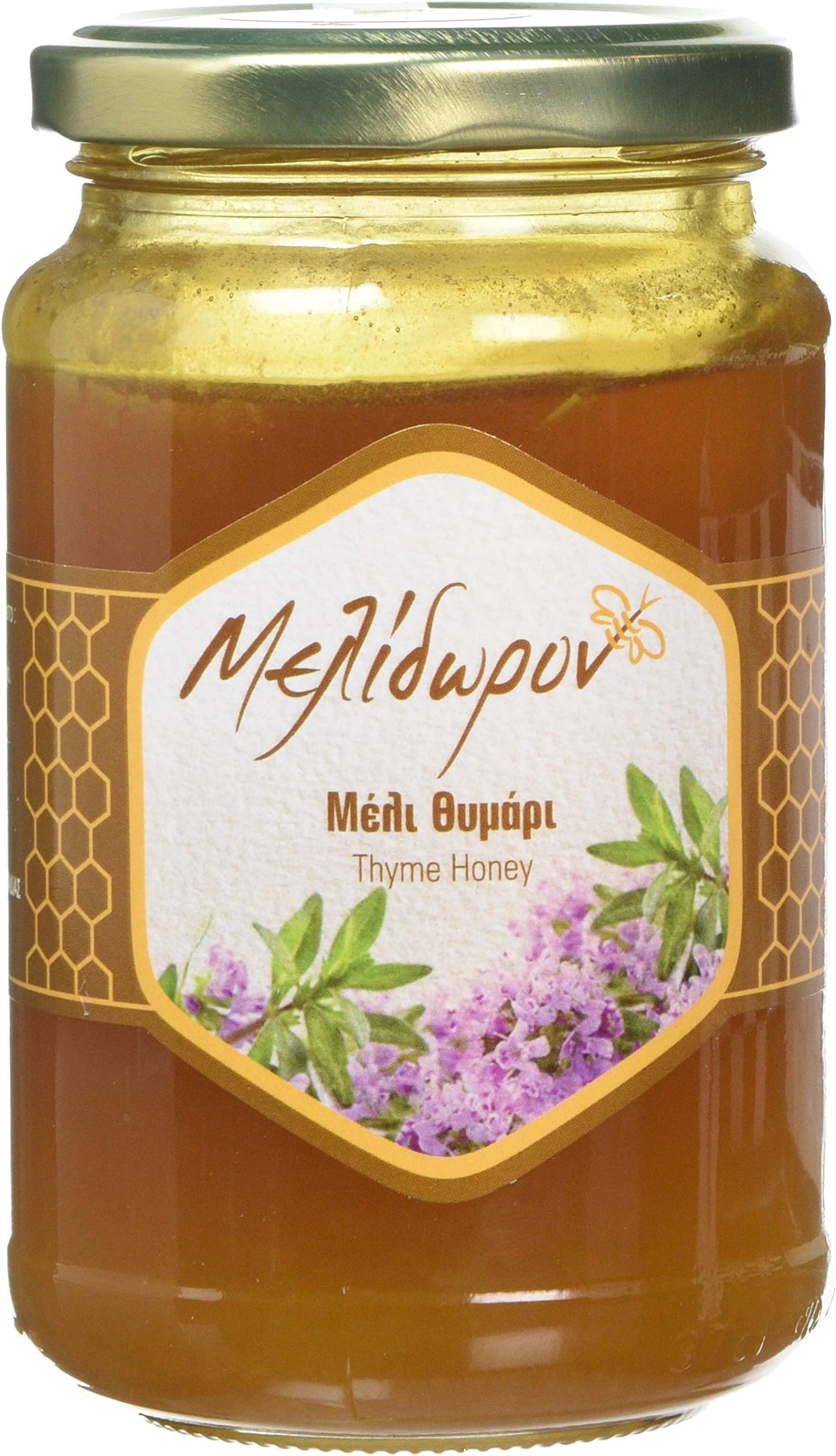 Melidoron Raw Greek Thyme Honey, 450 g - UNHEATED, NEW HARVEST
