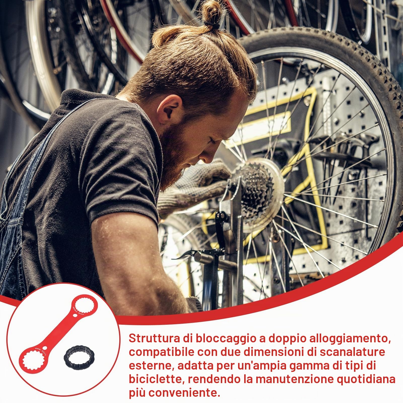 Chiave Movimento Centrale - Attrezzo per Freni a Disco per Bicicletta, Compatibile con Dischi Freno Shimano Centerlock e Attrezzi per Un Facile Montaggio e smontaggio