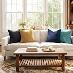 MIULEE Decorative Throw Pillow Covers 18x18 Pack of 2 Navy Blue Couch Pillow Covers Soft Cozy Textured Chenille Pillowcases for Home Decor Sofa Living Room Cushion Bedroom