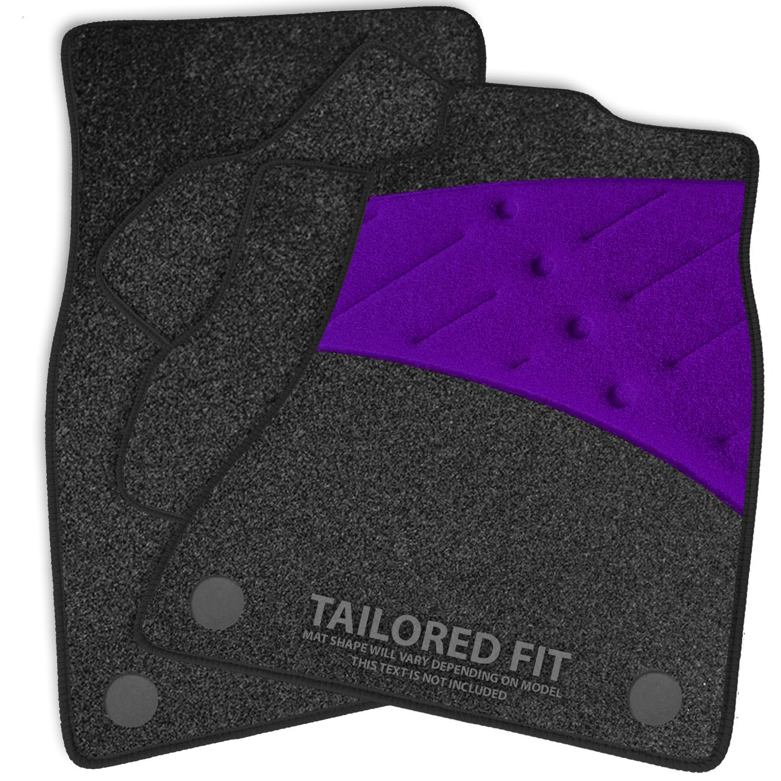 Car Mats to fit Suzuki Baleno 5 Door (1995-2002) Anthracite Carpet with Black Ribbed Trim & Purple Full Width Heel Pad [707]