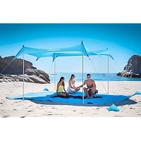 WolfWise Tenda da Spiaggia 300x300cm 4-8pers, Ombraggio Esterno Protez UV50+ Idrorepellente