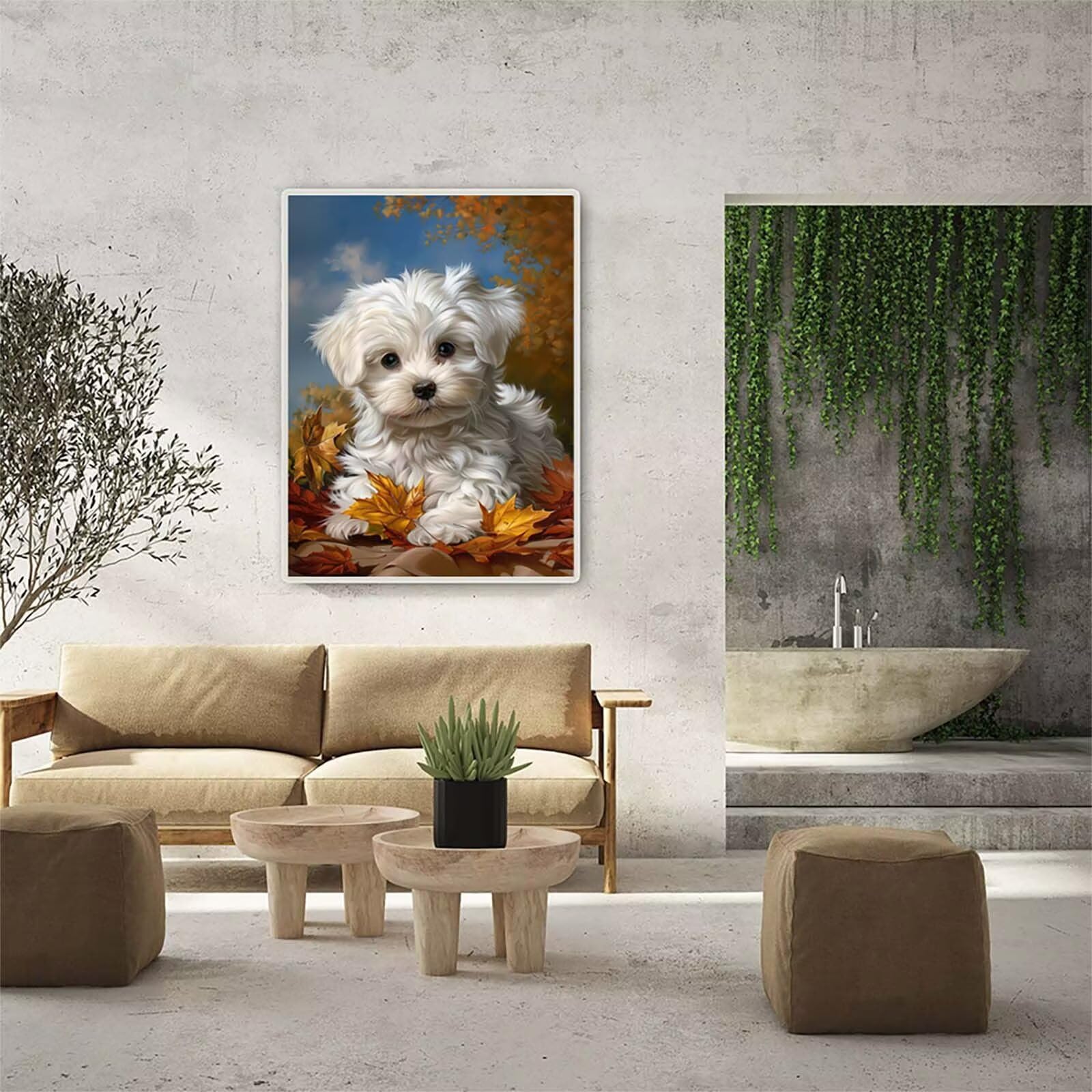 Cane Diamond Painting Adulti 100x135cm, 5D Diamond Painting Kit 4-6374 | Pianta DIY Disegni con Perline da Attaccare, Kit Pittura Adulti, Diamantini Crystal Art, Decorazioni Casa Regalo Donna