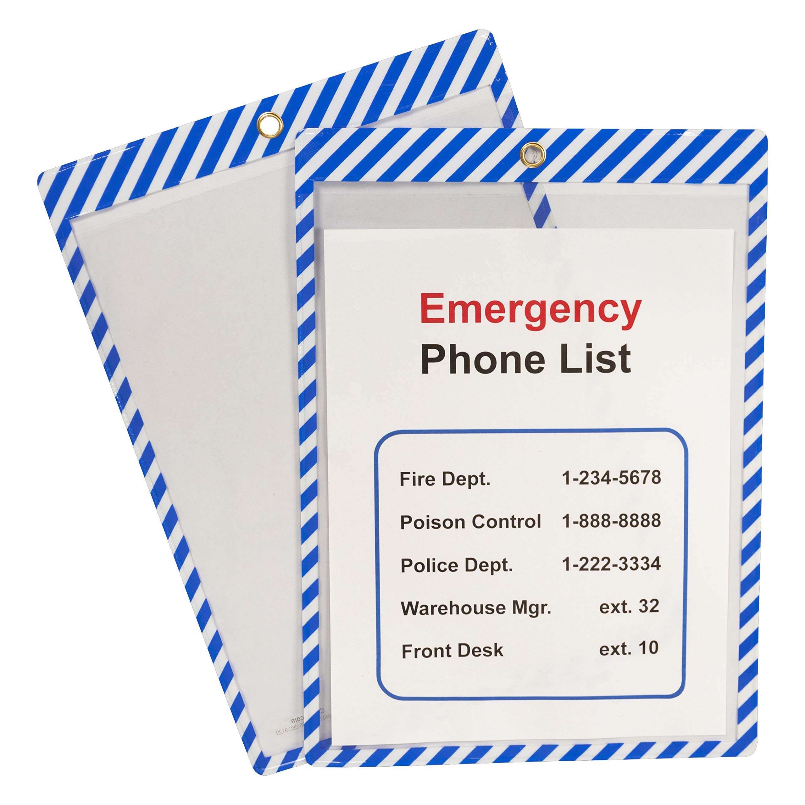 Porte-tickets de magasin transparents 22,9x30,5 cm bleu blanc Safety - 3