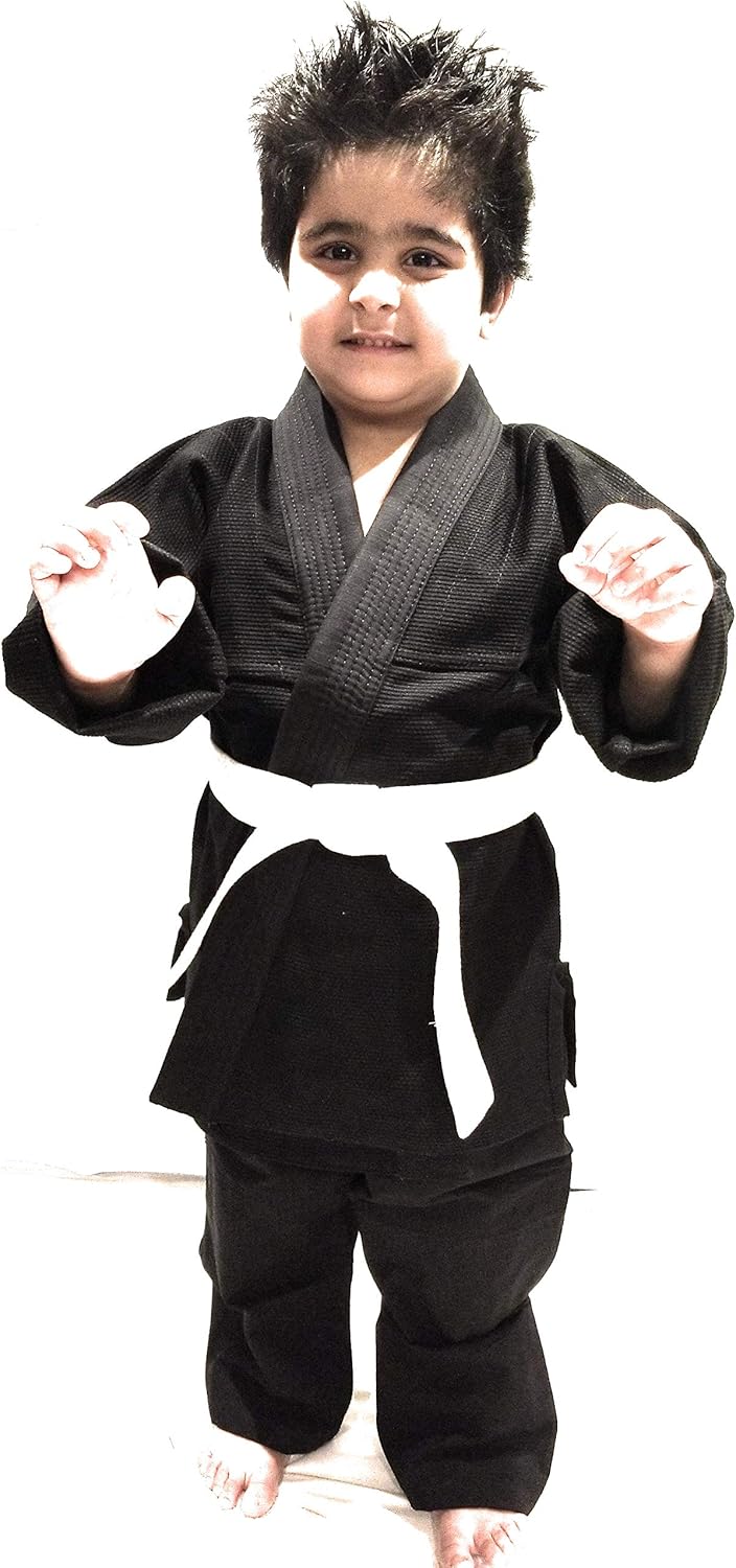 BJJ Jiu Jitsu Uniform | Competition Fighting Pre-Shrunk Soft Fabric Black No Logo Martial Arts Training Uniforms