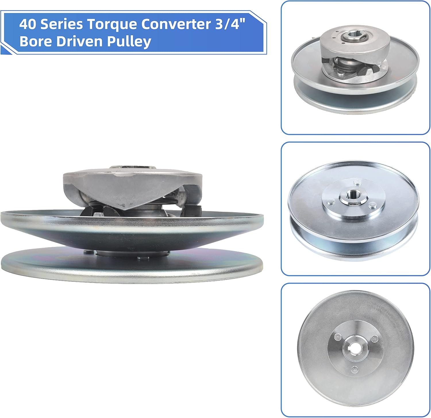 40 Series 1" BORE Go Kart CVT Torque Converter Clutch Kit 1" Bore Driver Clutch + 3/4" Driven Clutch + 203785 Drive Belt Compatible with Comet 40/44 Series for Mini Bike, Go Kart, Lawnmower