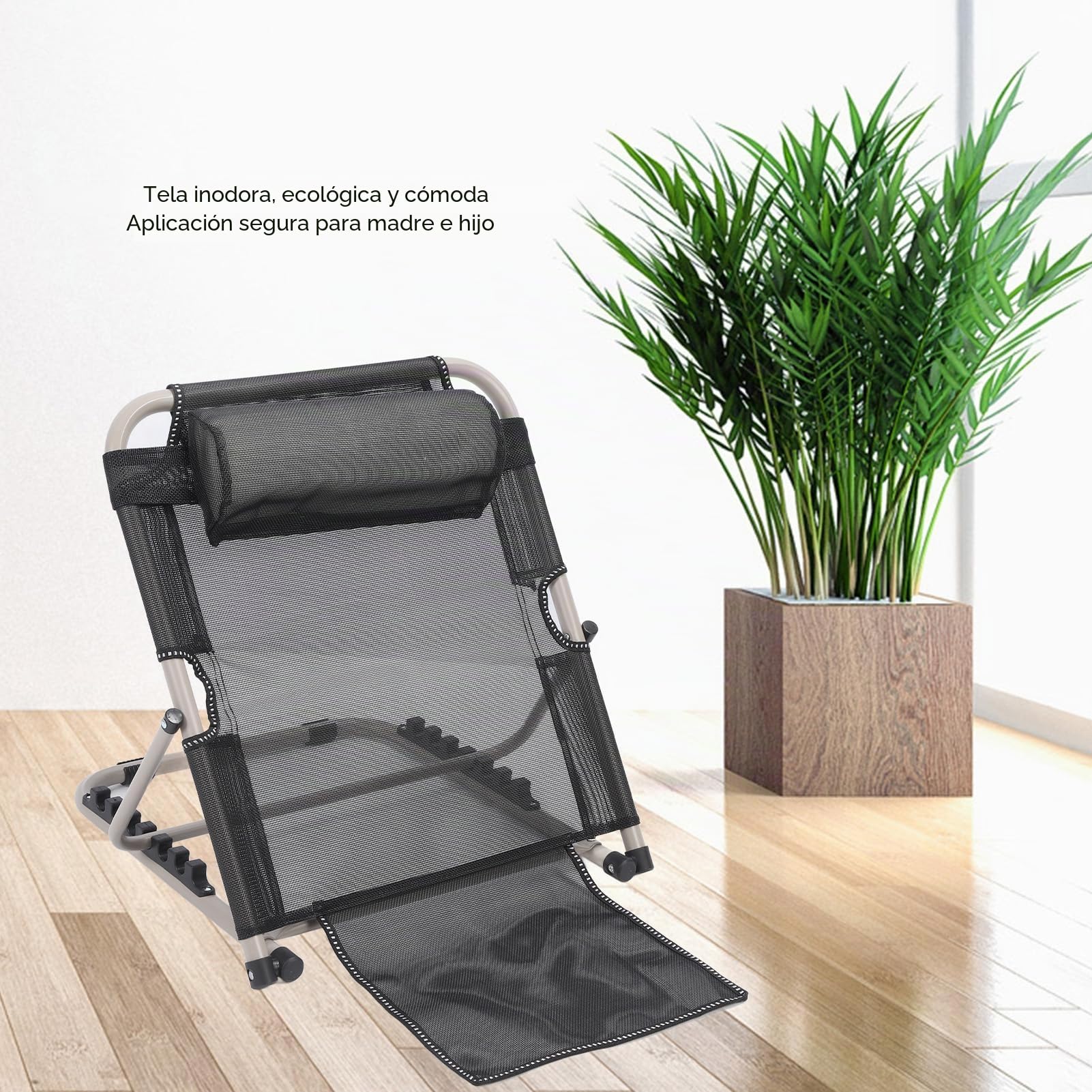 Luqeeg Respaldo Cama Elevable, Respaldo de Cama Ajustable de 6 Velocidades Respaldo Cama Plegable con Almohada Cabeza Respaldo de Cama Elevable Portátil para el Cuidado del Paciente