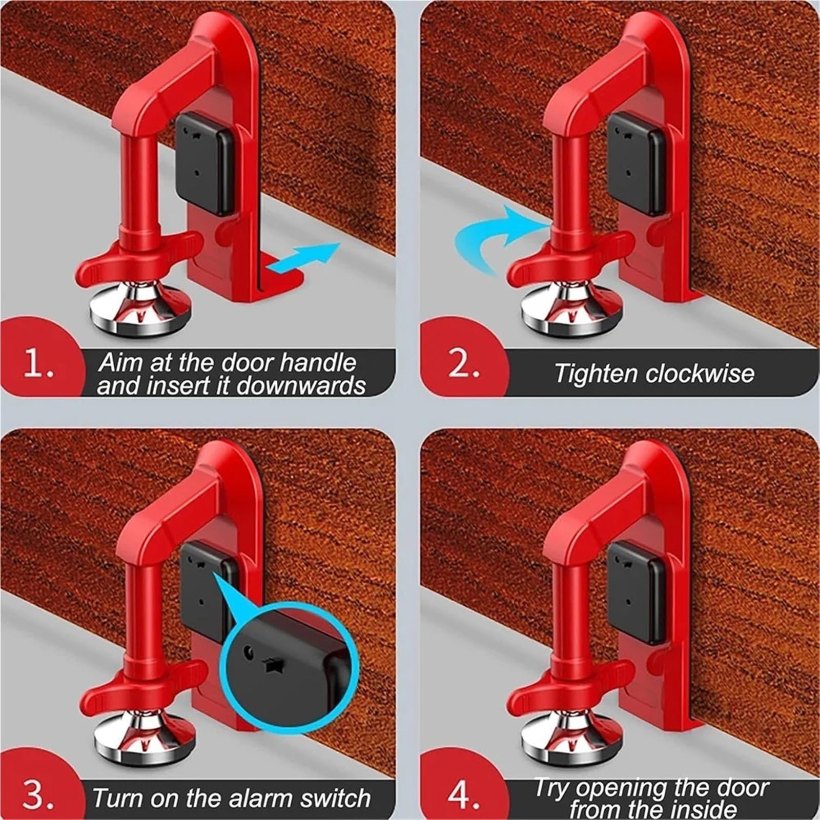 Tope Para Puerta Con Alarma Alarma de tope puerta cuña alimentada por batería