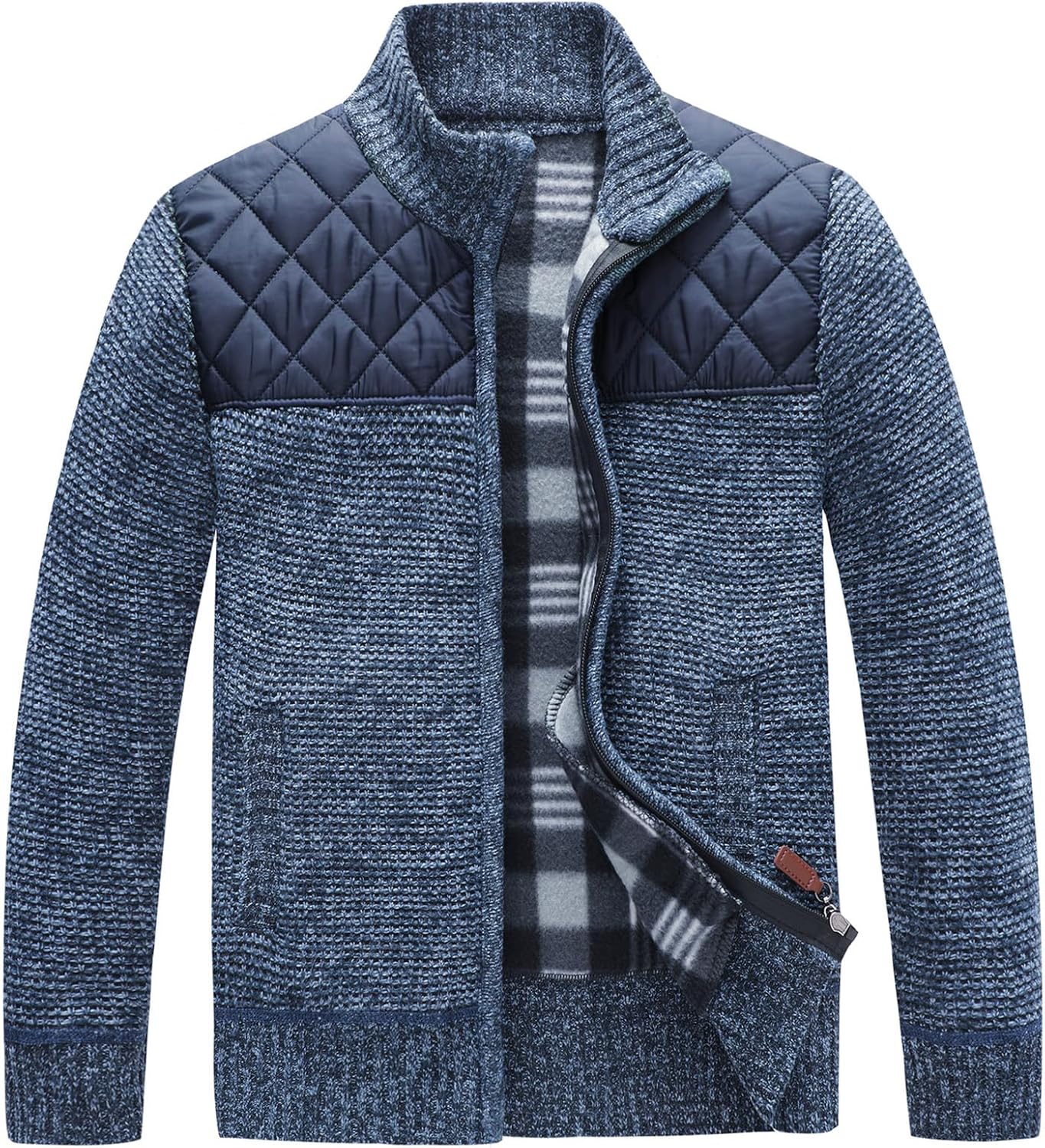 Lamgool Boys Cardigan Sweater Full Zip Knitted Thicken Coat with Soft Fleece Lining for Fall Winter