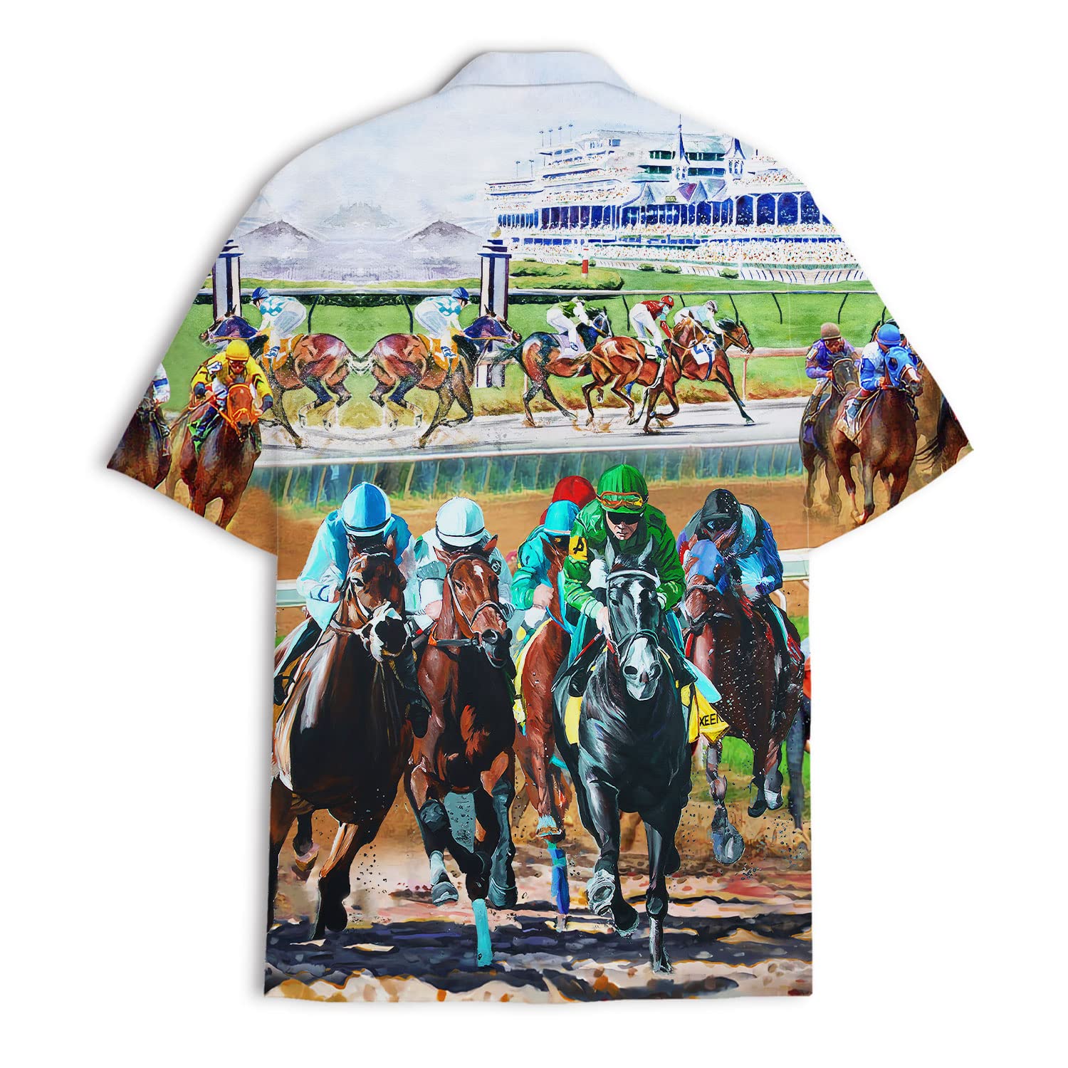 Vintage Horse Hawaiian Shirts for Men Women, Love Horse Racing Festival Short Sleeve Button Down Shirt Men