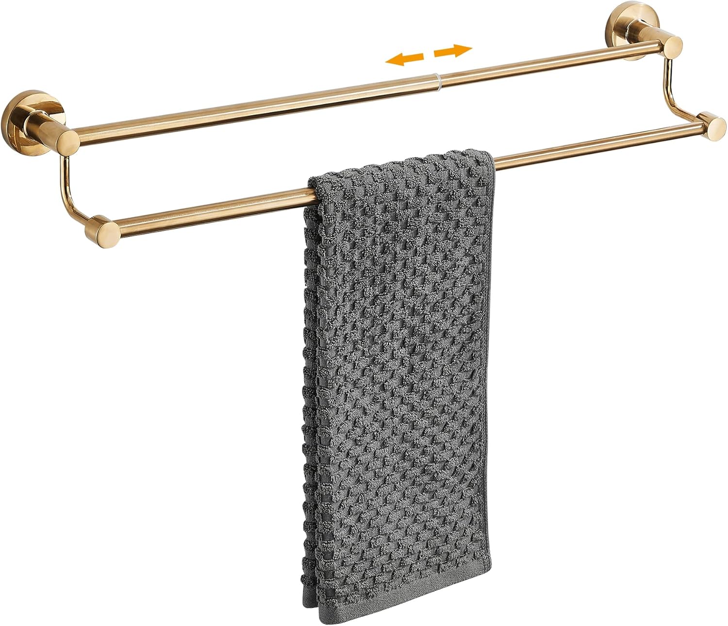 Adjustable Double Towel Racks for Bathroom 15 to 26.5 Inch