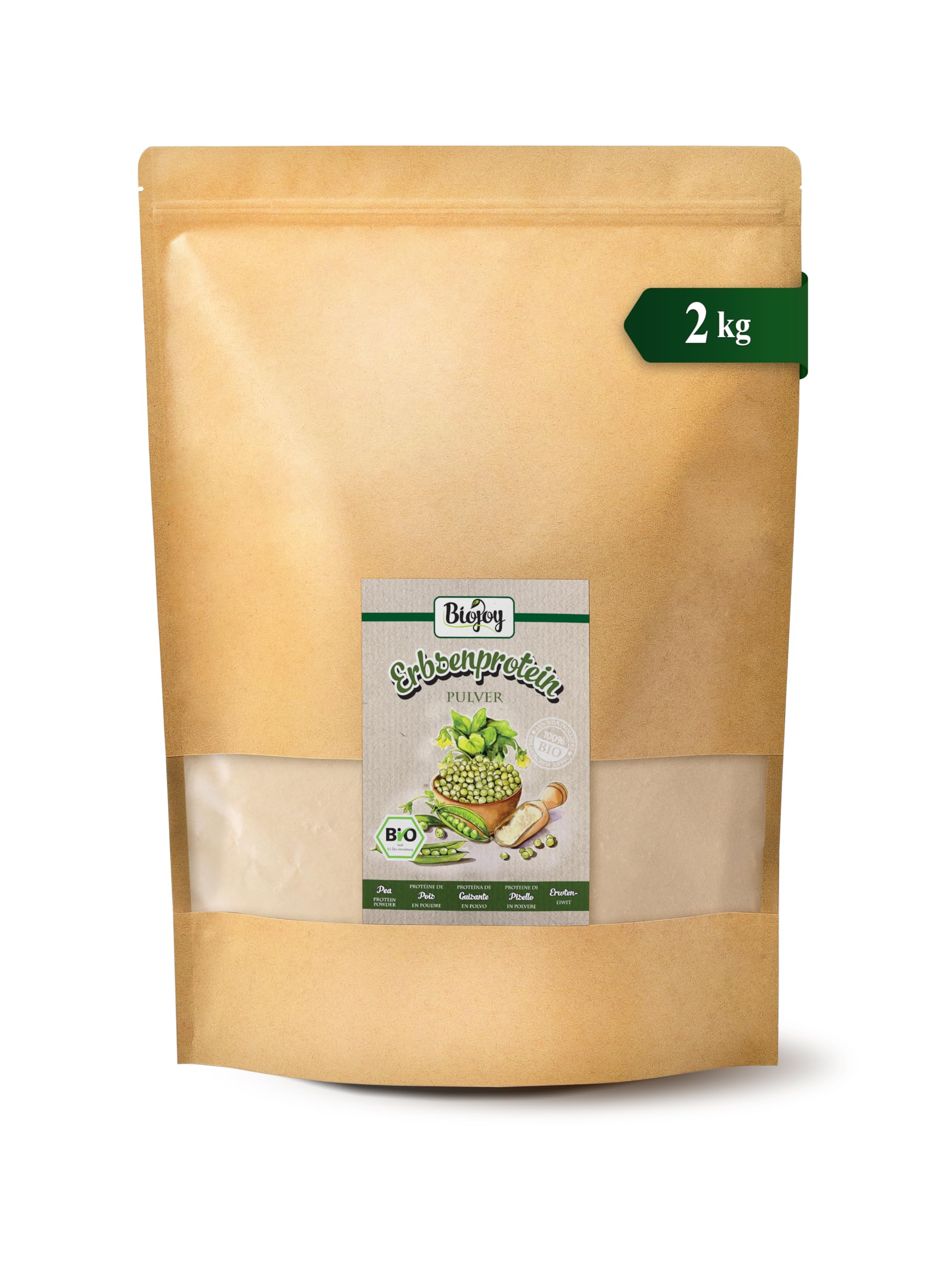 Biojoy Proteína de guisante BIO, 85% proteína, neutra, sin endulzar, 2 kg